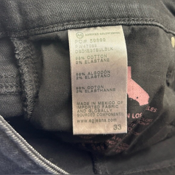 Adriano Goldschmeid Rian High Rise Straight Black Luxe Soft Jeans 33 - Picture 6 of 6